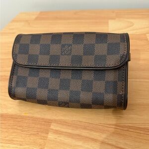 Damier Canvas Clutch Wallet - Brown Checkered Belt Bag